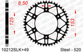 Corona AFAM 10212SLK+49 in acciaio passo 520 HONDA CRF 250 R 2011  -2018